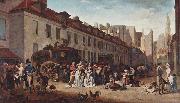 Louis-Leopold Boilly The Arrival of the Diligence (stagecoach) in the Courtyard of the Messageries Spain oil painting artist